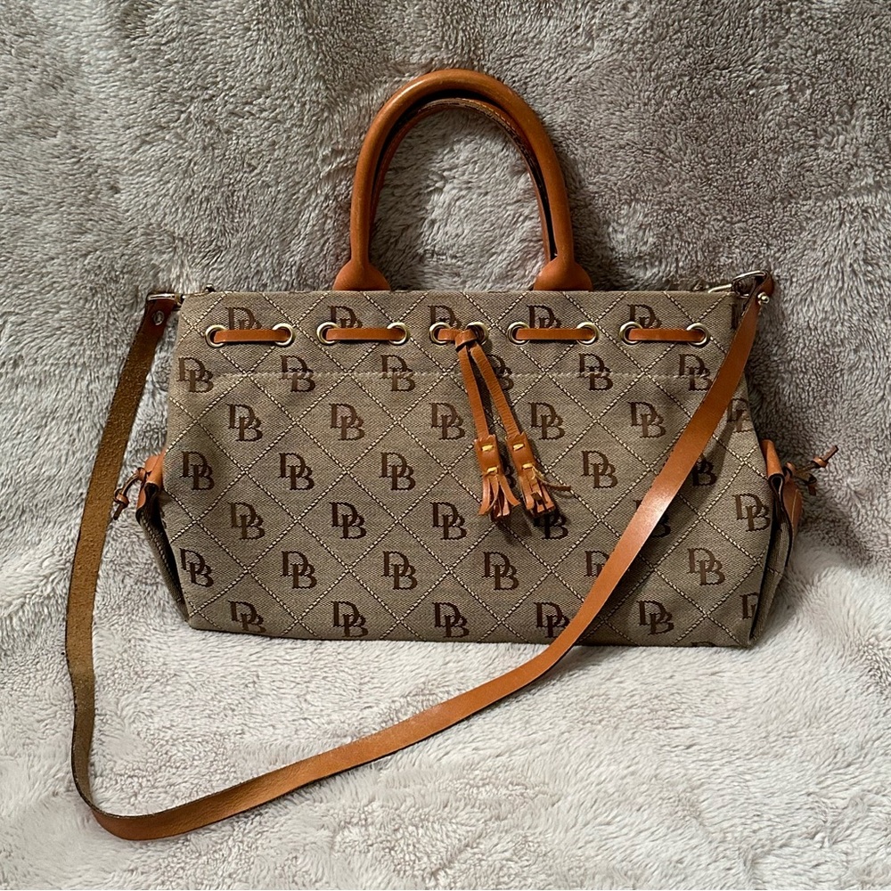 NWOT Dooney & Bourke Canvas Leather Monogram Shoulder Handbag